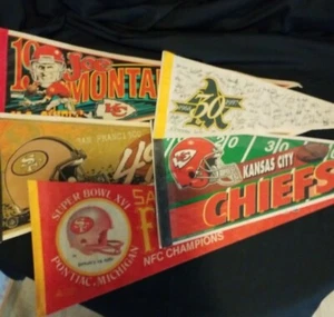 Vtg Sports Penants, Multiple Sizes, You Choose - KC Chiefs, SF 49ers, PA Eagles - Picture 1 of 7