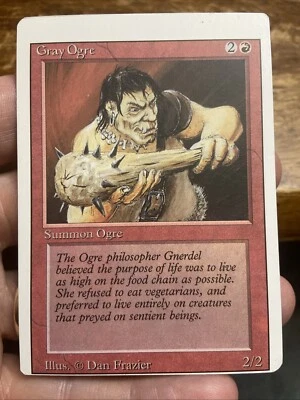 Gray Ogre MTG Misprint Miscut Revised - Image 1 of 2