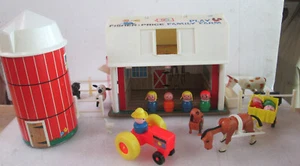 Realistisches Scheunenset "Valley View Farm" Nr. Metall Blech Litho 196 von Fisher Price - Bild 1 von 9