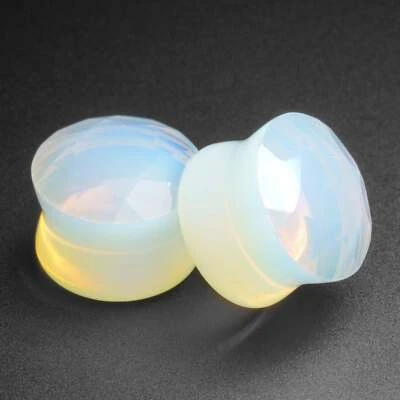 Facettiert Opalit Doppel Flare Stein Plug Organisches Ohr Messgeräte Dehner - Bild 1 von 2