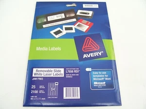 AVERY 959053 WHITE REMOVABLE PRINTABLE LASER 2100 LABELS 46x11.11MM L7656 REV - Picture 1 of 12