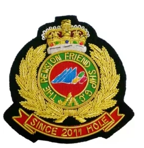 ZEREMONIELLER HANDGEFERTIGTER BESTICKTER VINTAGE GOLDENER BULLION BLAZER ABZEICHEN [NEU] - Bild 1 von 1