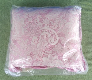 Vintage JC Penney JCP Lamoure Light Wine Bed Throw Pillow- Pink w/ Lace- NIP - Picture 1 of 2