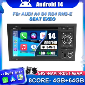 DAB Autoradio Für AUDI A4 S4 RS4 RNS-E SEAT EXEO Android 14 GPS Navi DVD CarPlay - Bild 1 von 18