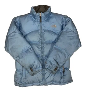 The North Face Girl’s Blue Full Zip 600 Down Nuptuse Ski Jacket Size Large - Picture 1 of 8