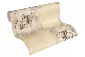 Luxus Vliestapete Barock Leoparden creme beige Ornamente klassisch 33543-2 - Bild 1 von 4
