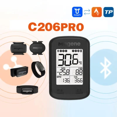 GPS Bike Computer Waterproof Bluetooth ANT+Wireless Bicycle Speedometer Odometer - Image 1 of 4