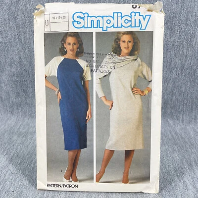 Simplicity 6704 Plus Size Slim Dress w Raglan Sleeves Misses Sz 16 20 Pattern - Image 1 of 4