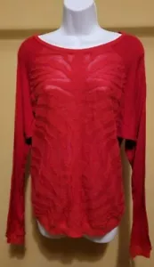 NWT $70 INC Women's Red Animal Print Long Sleeve Sweater Size: M - Picture 1 of 2