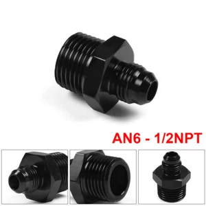 2pcs Aluminum Straight Adapter AN6 to 1/2NPT Fitting for Water/Fluid/Oil Hose - Picture 1 of 7