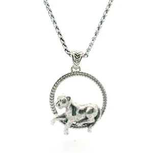Sterling Silber John Hardy Leopard Anhänger und Kette - Bild 1 von 4