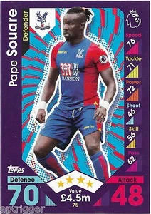 2016 / 2017 EPL Match Attax Base Card (75) Pape SOUARE Crystal Palace - Picture 1 of 1