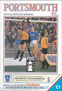 1990/91 PORTSMOUTH V BOURNEMOUTH 26-01-1991 FA Cup 4th Rnd - Picture 1 of 1