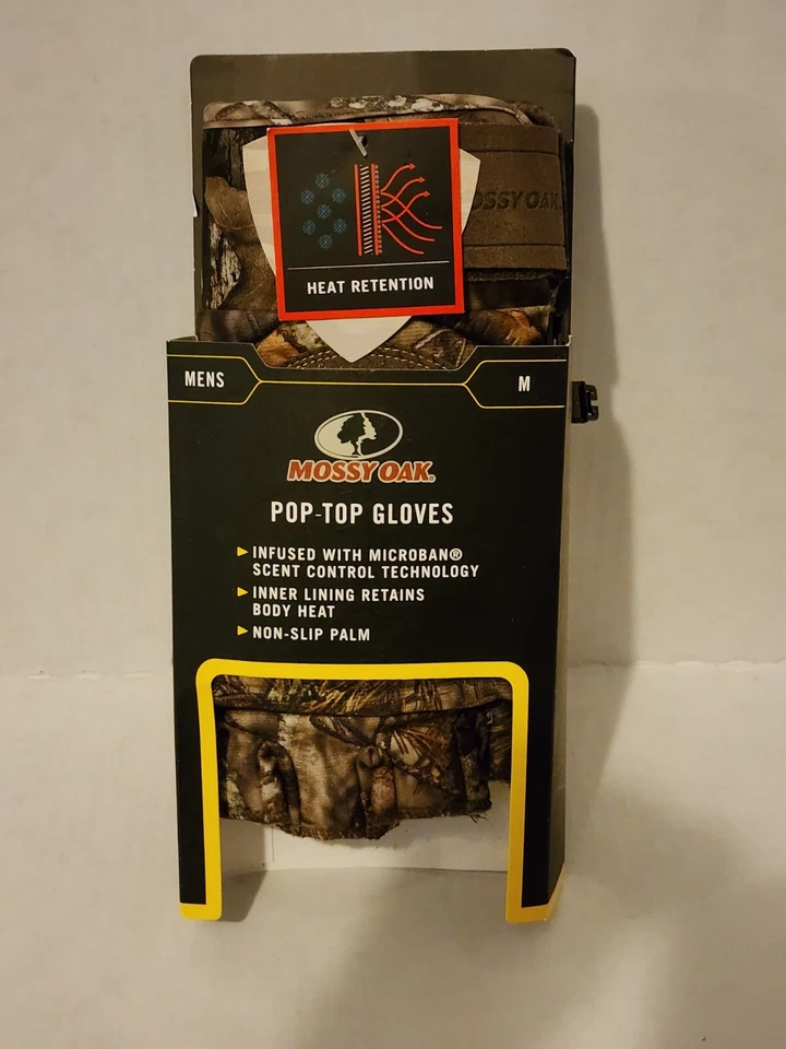 Mossy Oak Break Up Country Men's Medium Pop-Top Shooting Gloves Scent Control  - Image 1 of 1