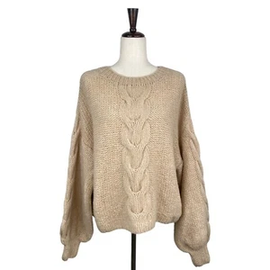 ELEVEN SIX Women's Brown Open Knit Sophia Sweater Medium/Large A75 - Picture 1 of 5