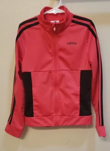 Adidas Girl’s Track Jacket Pink Long Sleeve Full Zip Athletic Size 6X - Picture 1 of 7