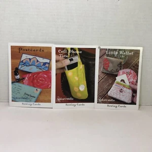 3 Valori Wells Sewing Cards Patterns Little Wallet Cell Phone Tote Postcards - Picture 1 of 7