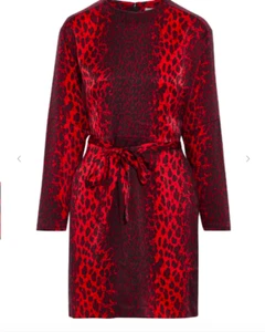 Equipment Gerada Leoprard Druck Seide Minikleid Größe 00 Damen rubinrot $ 495 - Bild 1 von 12