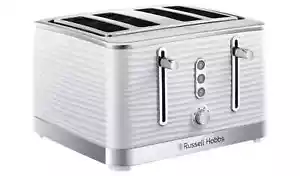 Russell Hobbs White Inspire High Gloss Plastic Four Slice Toaster, White 2 24380 - Picture 1 of 5