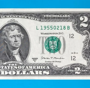 1955 February 18 : L 19550218 B $2 Two Dollar Bill 70th BIRTHDAY Anniversary - Picture 1 of 3