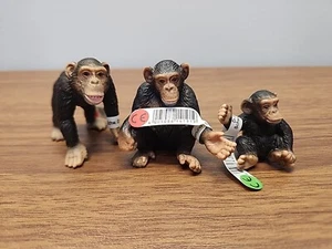 Schleich Chimpanzee Family Baby Female Male Animal Figures 14191 14189 14192 NWT - Picture 1 of 12