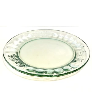 Coca Cola Tinted Green Clear Glass Dessert Plate Collectable Decor Barware Logo - Picture 1 of 7
