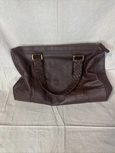 Falor Womens Leather Stitched Trim Top Handle Shoulder Bag Brown Size M - Picture 1 of 6