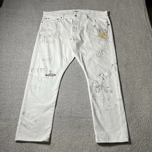 Polo Ralph Lauren Jeans Herren 40x30 Weiß Grafik Sullivan Slim Denim - Bild 1 von 24