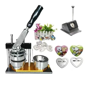 2*2inch 57*53mm Manual Magnet Badge Making Machine Heart Shape Button Maker Kit - Picture 1 of 13