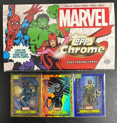 2024 TOPPS CHROME MARVEL BOX SEALED 12 PACKS LOT (75) - Image 1 of 4