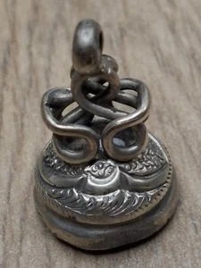 Llavero antiguo vintage de piedras preciosas de plata de ley - Imagen 1 de 8