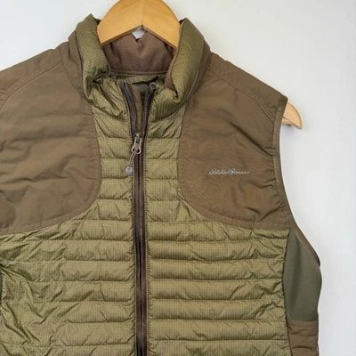 Chaleco acolchado Eddie Bauer Down Puffer para mujer L verde oliva tienda deportiva caza Foto 1 de 4