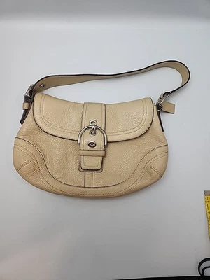 Coach Soho пряжка винтажный Y2K бежевый кожаный наплечная сумка сумочка F10909 повесить ярлык - Изображение 1 из 4