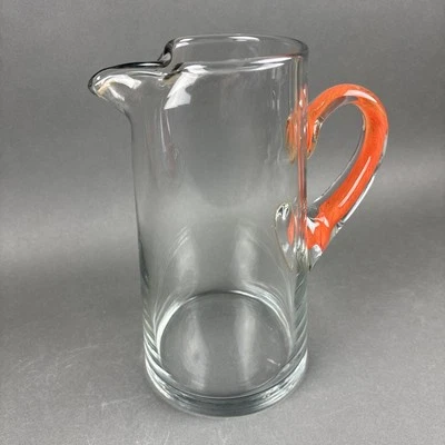 Jarra de vidrio Libbey Cabos hecha a mano 90 OZ con mango naranja infundido Foto 1 de 4