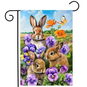Briarwood Lane Spring Bunny Trio Gartenflagge - Bild 1 von 4