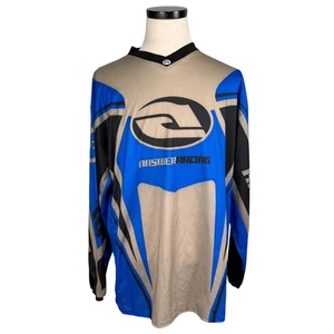 Answer Racing XL Y2K Motocross Jersey Blue & Gray Long Sleeve Lightweight - Picture 1 of 14