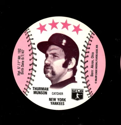 1976 MSA Orbaker's Discs THURMAN MUNSON New York Yankees MINT - Image 1 of 2