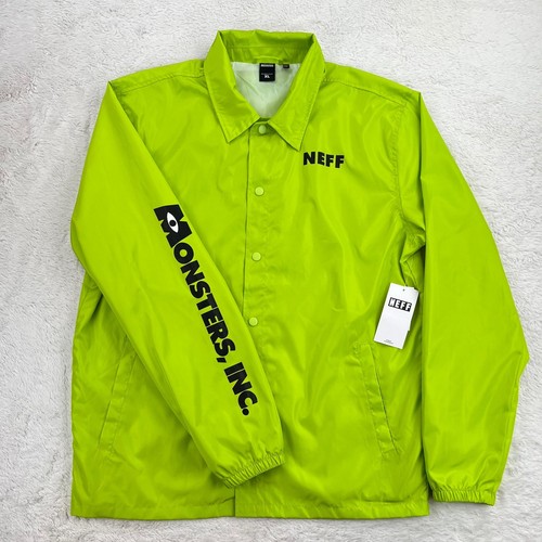 Giacca a vento Neff Monsters Inc uomo XL verde Mike Disney Pixar Coach