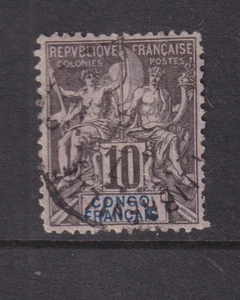 FRENCH CONGO, 1892 Tablet, 10c. Black on Lilac, used. - Picture 1 of 1