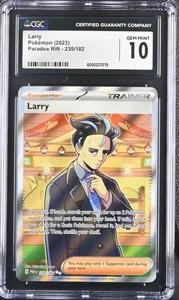 ✨✨ CGC 10 Larry 235/182 Paradoja Grieta Ilustración Secreta Raro Entrenador Pokémon - Imagen 1 de 2