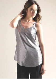 NWT Eileen Fisher Antique Sequin 100% Silk Shell Top Sleeveless Size PP $248 - Picture 1 of 7