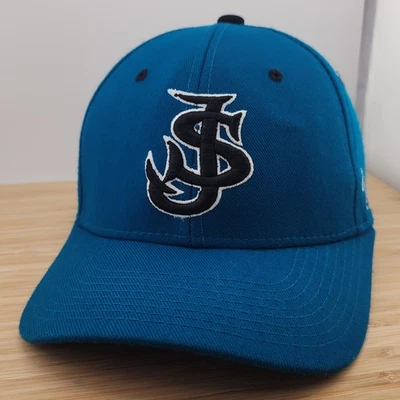 San Jose Sharks Fitted Hat, Turquois & Black Cap, Zephyr, Wool Blend, Size 7 1/2 - Image 1 of 4