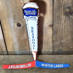 Bier Zapfhahn Griff 13" hoch Samuel Adams saisonal mit 2 veränderbaren Etiketten - Bild 1 von 9
