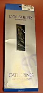 Catherines Pantyhose Day Sheer Hosiery Ribbed Panty Black Plus Size E - Picture 1 of 4
