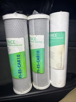3 of APEC 10” Water Filter Set, 3pc: 2 of FI-ES-CAB10, 1 of FI-ES-SED10 Sediment - Image 1 of 4