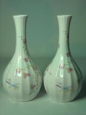 TWO Spode BOUQUET Pattern Bud Vases 7.25" Tall - F1637 6 Photos Vase Pair