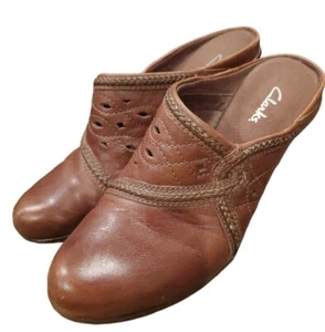 Zuecos Clarks de gasa marrón lirio con tacón talla 7.5 - ¡GRAN FORMA! Western Wear - Imagen 1 de 5