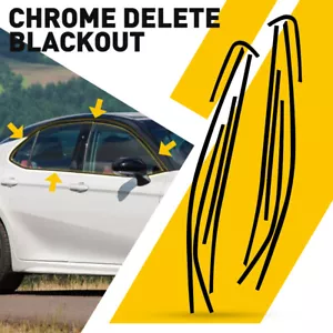 Chrome Delete Blackout Overlay for 2018-24 Toyota Camry Window Trim F - Picture 1 of 7
