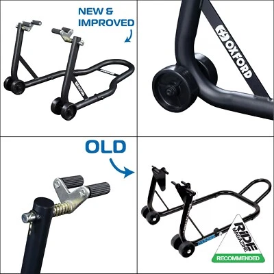 Oxford SP822 Motorcycle Black Front Paddock Stand Motorbike Robust Support 250kg - Image 1 of 4