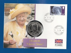 QUEEN MUM ** NUMISBRIEF GIBRALTAR MIT 1 CROWN MÜNZE AUS 1980 ** PHILSWISS - Bild 1 von 6